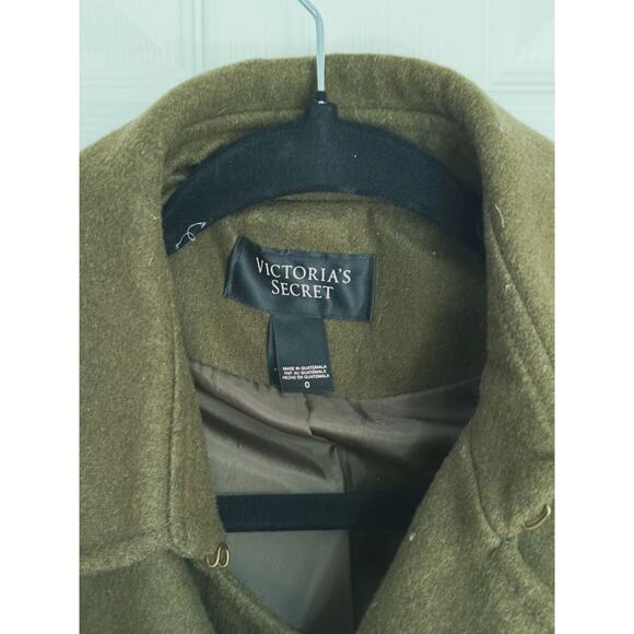 Victoria’s Secret Olive Green Wool Double Breasted Peacoat 0 Jacket 90s Vintage - Picture 4 of 7